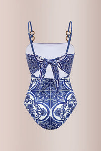Willluxe® Majolica Print Sling One-Piece Swimwear