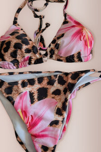 Willluxe® Tropic Wild Floral Leopard Adjustable Bikini Swimwear