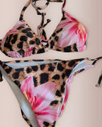 Willluxe® Tropic Wild Floral Leopard Adjustable Bikini Swimwear