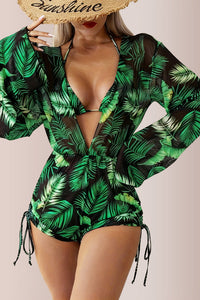 Willluxe® Tropical Mesh 3-Piece Bikini Swimwear