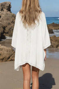 Willluxe® Loose Lace-Panel Sun-Protective Beach Cover-Up Swimwear