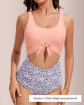 Willluxe® Ruched Tie-Knot Tummy Control One-Piece Swimsuit