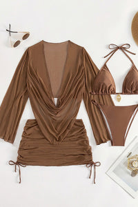 Willluxe® Sheer Mesh Bikini Four-Piece Set