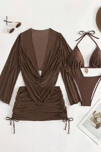 Willluxe® Sheer Mesh Bikini Four-Piece Set