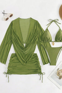 Willluxe® Sheer Mesh Bikini Four-Piece Set