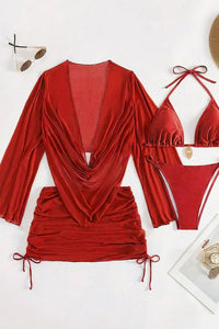 Willluxe® Sheer Mesh Bikini Four-Piece Set