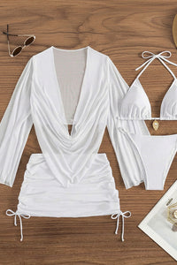 Willluxe® Sheer Mesh Bikini Four-Piece Set