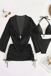 Willluxe® Sheer Mesh Bikini Four-Piece Set