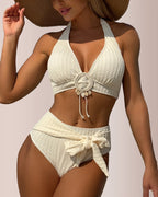 Willluxe® Halter High-Waisted Bikini Set