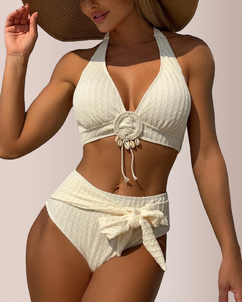 Willluxe® Halter High-Waisted Bikini Set