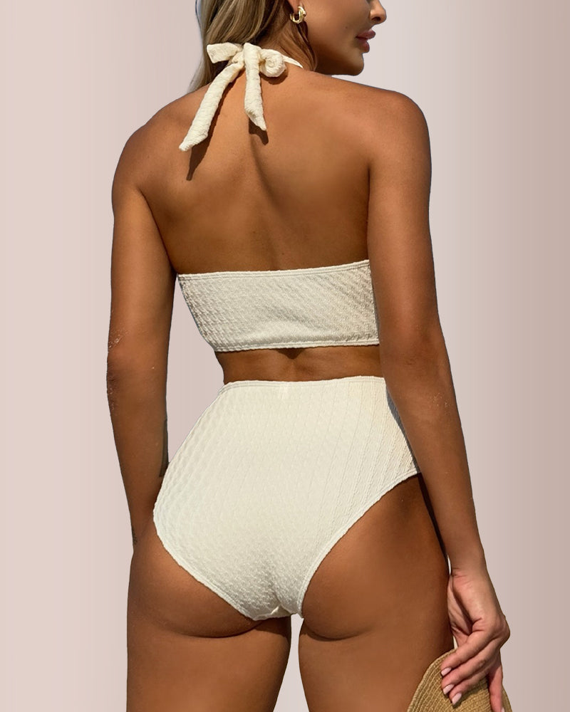 Willluxe® Halter High-Waisted Bikini Set