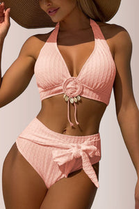 Willluxe® Halter High-Waisted Bikini Set