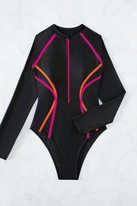 Willluxe® Long Sleeve One-Piece Rash Guard Swimsuit
