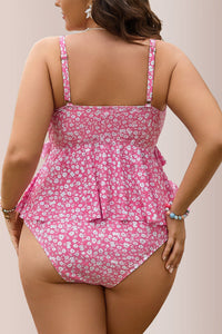 Willluxe® Plus Size Floral Peplum Tankini Set