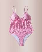 Willluxe® Plus Size Floral Peplum Tankini Set