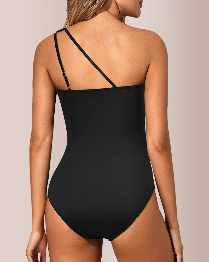 Willluxe® The Riviera One-Shoulder Ruched Swimsuit