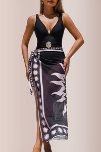 Willluxe® Sun-Kissed Glamour 2-Piece Swimsuit & Boho Sarong Set
