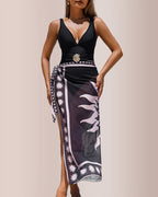 Willluxe® Sun-Kissed Glamour 2-Piece Swimsuit & Boho Sarong Set
