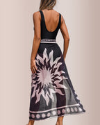 Willluxe® Sun-Kissed Glamour 2-Piece Swimsuit & Boho Sarong Set