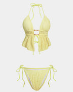 Willluxe® Girly Jacquard Halter 2 Piece Bikini Set