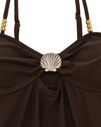 Willluxe® Tummy Control Two Piece Elegant Backless Ruffle Bikini