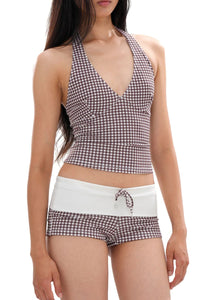 Willluxe® Check Pattern Bikini Top & Bottom Set