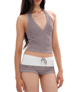 Willluxe® Check Pattern Bikini Top & Bottom Set