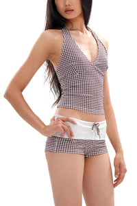 Willluxe® Check Pattern Bikini Top & Bottom Set