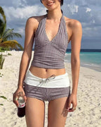 Willluxe® Check Pattern Bikini Top & Bottom Set
