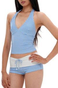 Willluxe® Check Pattern Bikini Top & Bottom Set