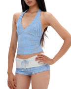 Willluxe® Check Pattern Bikini Top & Bottom Set