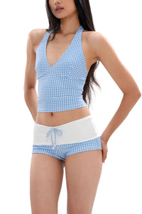 Willluxe® Check Pattern Bikini Top & Bottom Set