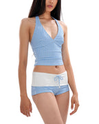 Willluxe® Check Pattern Bikini Top & Bottom Set