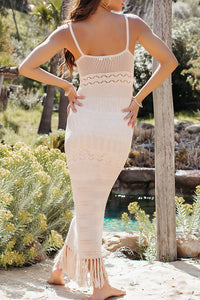 Willluxe® Boho Crochet Fringe Maxi Dress Beach Cover-Up