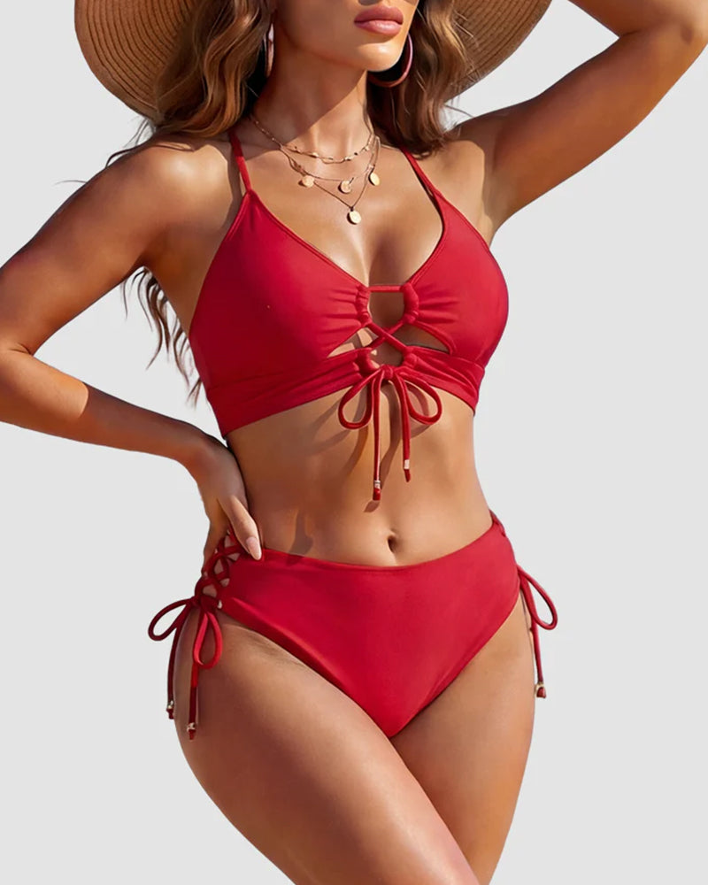 Willluxe® Lace-Up Two-Piece Bikini Set