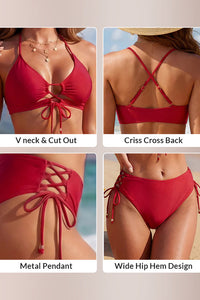 Willluxe® Lace-Up Two-Piece Bikini Set