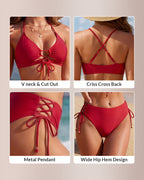 Willluxe® Lace-Up Two-Piece Bikini Set