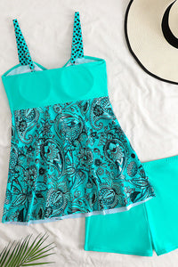 Willluxe® Vintage Printed Swimdress Tummy Control One-Piece Swimsuit