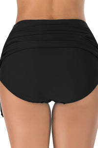 Willluxe® High-Waisted Adjustable Ruched Swim Bottoms