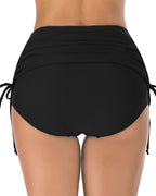 Willluxe® High-Waisted Adjustable Ruched Swim Bottoms