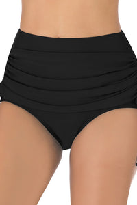 Willluxe® High-Waisted Adjustable Ruched Swim Bottoms