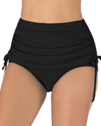 Willluxe® High-Waisted Adjustable Ruched Swim Bottoms