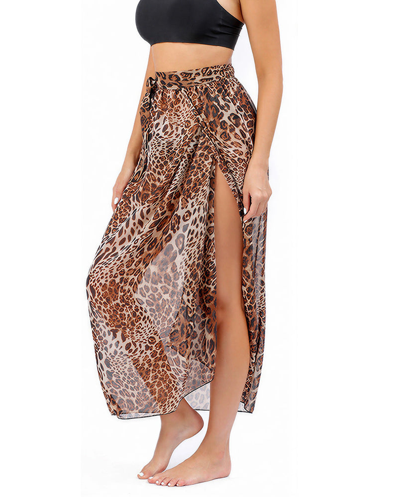 Willluxe® Chiffon Printed Beach Sarong Long Bikini Cover-Up Wrap Skirt