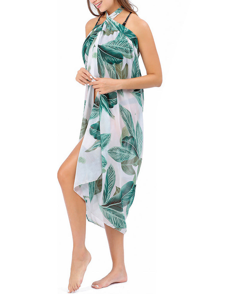 Willluxe® Chiffon Printed Beach Sarong Long Bikini Cover-Up Wrap Skirt