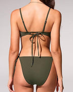 Willluxe® Cutout Side Drawstring High-Cut One-Piece Swimsuit