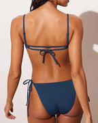 Willluxe® Cutout Side Drawstring High-Cut One-Piece Swimsuit
