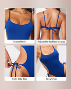 Willluxe® Cutout Side Drawstring High-Cut One-Piece Swimsuit