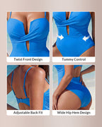 Willluxe® Cutout Tummy Control One-Piece Swimsuit