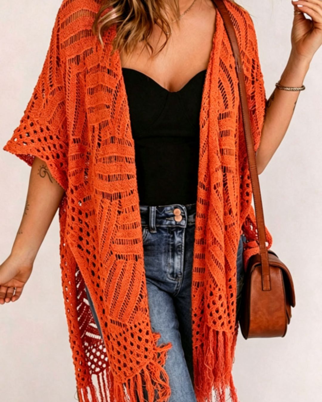 Willluxe® Fringe Knit Bikini Cover-Up