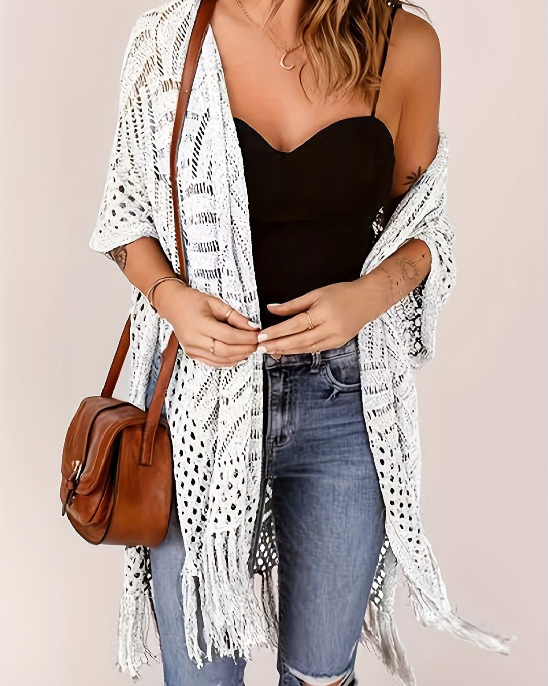 Willluxe® Fringe Knit Bikini Cover-Up